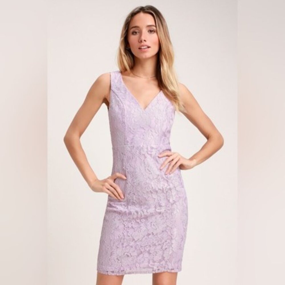 Lulus Normani Lavender Lace Sleeveless Dress